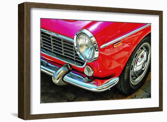 Fiat 1500 Cabriolet Red Front Detail-Dorothy Berry-Lound-Framed Giclee Print