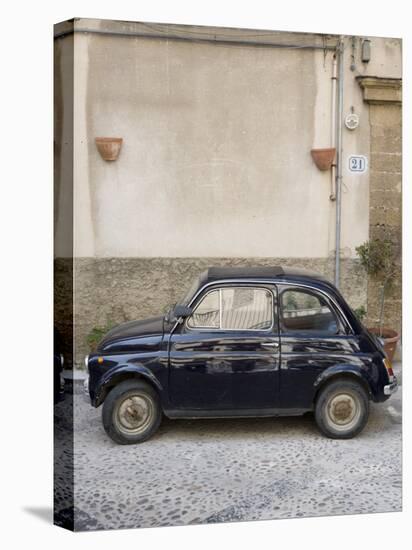 Fiat 500 Car, Cefalu, Sicily, Italy, Europe-Martin Child-Stretched Canvas