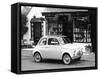 Fiat 500 Parked Outside a Quaint Shop, 1969-null-Framed Stretched Canvas