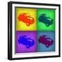 Fiat 500 Pop Art 1-NaxArt-Framed Art Print