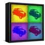 Fiat 500 Pop Art 1-NaxArt-Framed Stretched Canvas