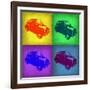 Fiat 500 Pop Art 1-NaxArt-Framed Art Print