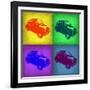 Fiat 500 Pop Art 1-NaxArt-Framed Art Print