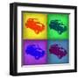 Fiat 500 Pop Art 1-NaxArt-Framed Art Print