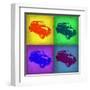 Fiat 500 Pop Art 1-NaxArt-Framed Art Print