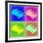 Fiat 500 Pop Art 2-NaxArt-Framed Art Print