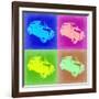 Fiat 500 Pop Art 2-NaxArt-Framed Art Print