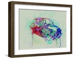 Fiat 500 Watercolor-NaxArt-Framed Art Print