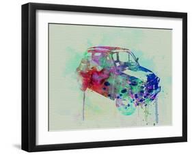 Fiat 500 Watercolor-NaxArt-Framed Art Print