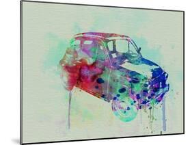 Fiat 500 Watercolor-NaxArt-Mounted Art Print