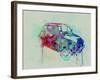 Fiat 500 Watercolor-NaxArt-Framed Art Print