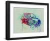 Fiat 500 Watercolor-NaxArt-Framed Art Print