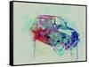 Fiat 500 Watercolor-NaxArt-Framed Stretched Canvas