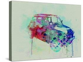 Fiat 500 Watercolor-NaxArt-Stretched Canvas