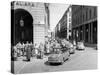 Fiat 600 Multipla Leading a Procession of Fiats, Italy, (Late 1950S)-null-Stretched Canvas