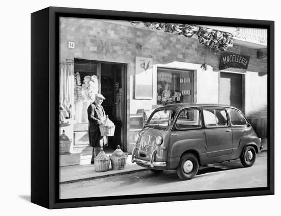 Fiat 600 Multipla Outside a Shop, (C1955-C1965)-null-Framed Stretched Canvas