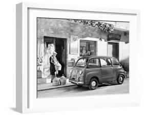 Fiat 600 Multipla Outside a Shop, (C1955-C1965)-null-Framed Photographic Print