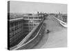 Fiat Car Driving Along the Desolate Street-Carl Mydans-Stretched Canvas