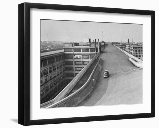 Fiat Car Driving Along the Desolate Street-Carl Mydans-Framed Photographic Print