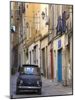 Fiat Driving in Narrow Street, Sassari, Sardinia, Italy-Doug Pearson-Mounted Photographic Print