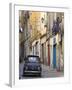 Fiat Driving in Narrow Street, Sassari, Sardinia, Italy-Doug Pearson-Framed Photographic Print