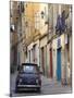 Fiat Driving in Narrow Street, Sassari, Sardinia, Italy-Doug Pearson-Mounted Photographic Print