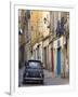 Fiat Driving in Narrow Street, Sassari, Sardinia, Italy-Doug Pearson-Framed Photographic Print