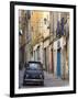 Fiat Driving in Narrow Street, Sassari, Sardinia, Italy-Doug Pearson-Framed Photographic Print