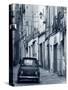 Fiat Driving in Narrow Street, Sassari, Sardinia, Italy-Doug Pearson-Stretched Canvas