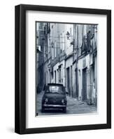 Fiat Driving in Narrow Street, Sassari, Sardinia, Italy-Doug Pearson-Framed Premium Photographic Print