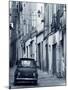 Fiat Driving in Narrow Street, Sassari, Sardinia, Italy-Doug Pearson-Mounted Photographic Print