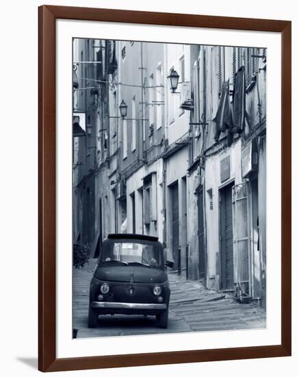 Fiat Driving in Narrow Street, Sassari, Sardinia, Italy-Doug Pearson-Framed Photographic Print