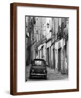 Fiat Driving in Narrow Street, Sassari, Sardinia, Italy-Doug Pearson-Framed Photographic Print