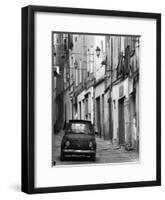 Fiat Driving in Narrow Street, Sassari, Sardinia, Italy-Doug Pearson-Framed Photographic Print