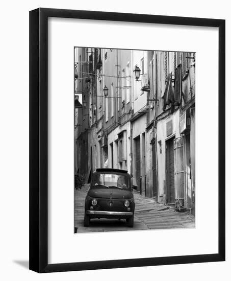 Fiat Driving in Narrow Street, Sassari, Sardinia, Italy-Doug Pearson-Framed Photographic Print