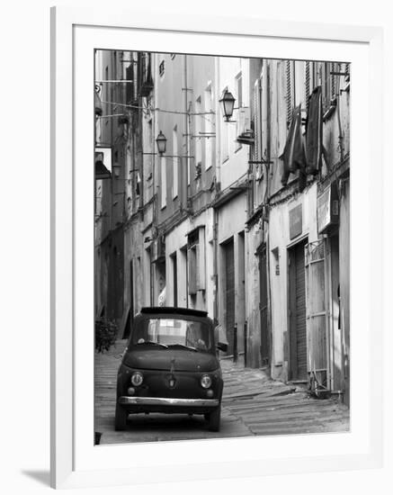 Fiat Driving in Narrow Street, Sassari, Sardinia, Italy-Doug Pearson-Framed Photographic Print