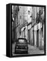 Fiat Driving in Narrow Street, Sassari, Sardinia, Italy-Doug Pearson-Framed Stretched Canvas