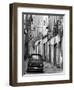 Fiat Driving in Narrow Street, Sassari, Sardinia, Italy-Doug Pearson-Framed Premium Photographic Print