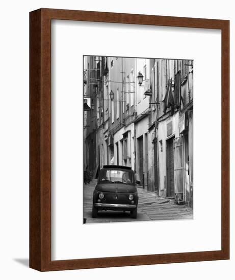 Fiat Driving in Narrow Street, Sassari, Sardinia, Italy-Doug Pearson-Framed Photographic Print