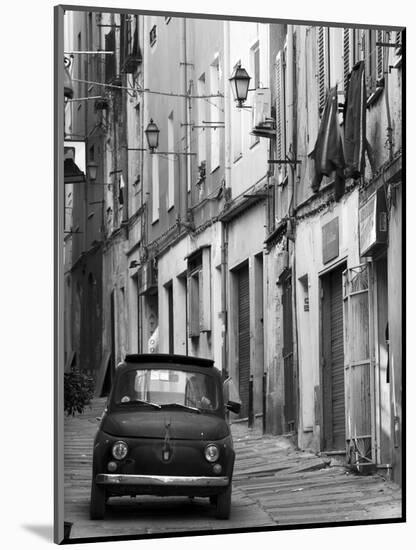 Fiat Driving in Narrow Street, Sassari, Sardinia, Italy-Doug Pearson-Mounted Photographic Print