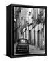 Fiat Driving in Narrow Street, Sassari, Sardinia, Italy-Doug Pearson-Framed Stretched Canvas