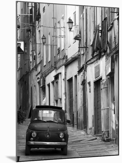 Fiat Driving in Narrow Street, Sassari, Sardinia, Italy-Doug Pearson-Mounted Photographic Print