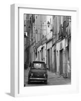 Fiat Driving in Narrow Street, Sassari, Sardinia, Italy-Doug Pearson-Framed Photographic Print