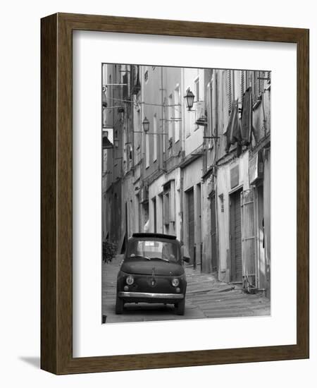 Fiat Driving in Narrow Street, Sassari, Sardinia, Italy-Doug Pearson-Framed Photographic Print