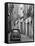 Fiat Driving in Narrow Street, Sassari, Sardinia, Italy-Doug Pearson-Framed Stretched Canvas