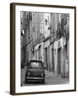 Fiat Driving in Narrow Street, Sassari, Sardinia, Italy-Doug Pearson-Framed Photographic Print