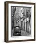 Fiat Driving in Narrow Street, Sassari, Sardinia, Italy-Doug Pearson-Framed Premium Photographic Print