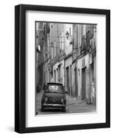 Fiat Driving in Narrow Street, Sassari, Sardinia, Italy-Doug Pearson-Framed Premium Photographic Print