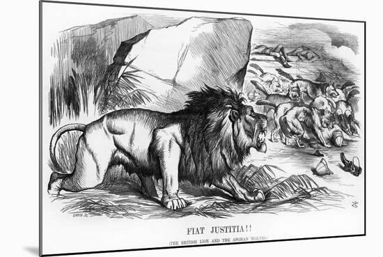 Fiat Justitia! the British Lion and the Afghan Wolves, Cartoon from 'Punch' Magazine-John Tenniel-Mounted Giclee Print