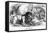 Fiat Justitia! the British Lion and the Afghan Wolves, Cartoon from 'Punch' Magazine-John Tenniel-Framed Stretched Canvas